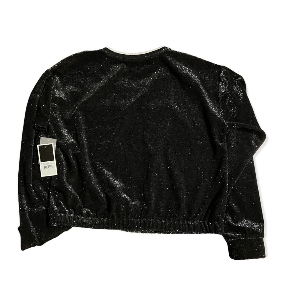 Juicy Couture Pitch Black Lurex Velour Pullover Size Medium NWT - Picture 2 of 5